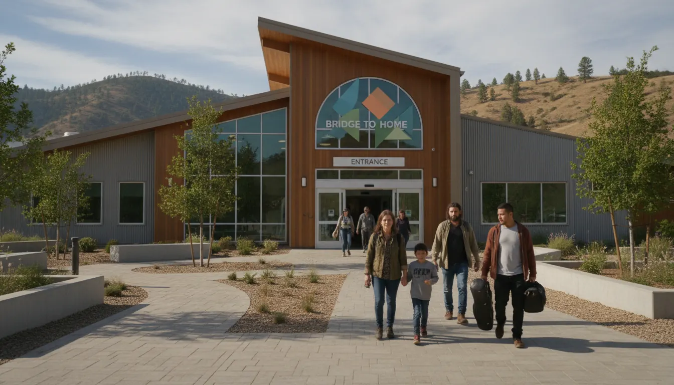 Bridge to Home shelter facility entrance in Santa Clarita Valley